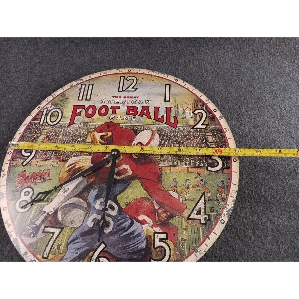 Timeworks Storytime American Football Theme Wall 13” Clock Old School Football